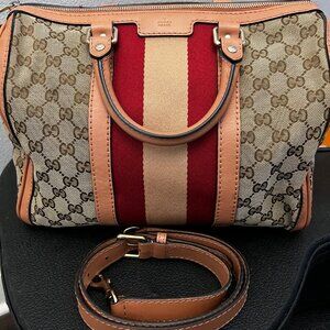 Gucci Sherry Line GG Canvas Boston Bag – Rare Colorway – EUC w/ Entrupy Auth